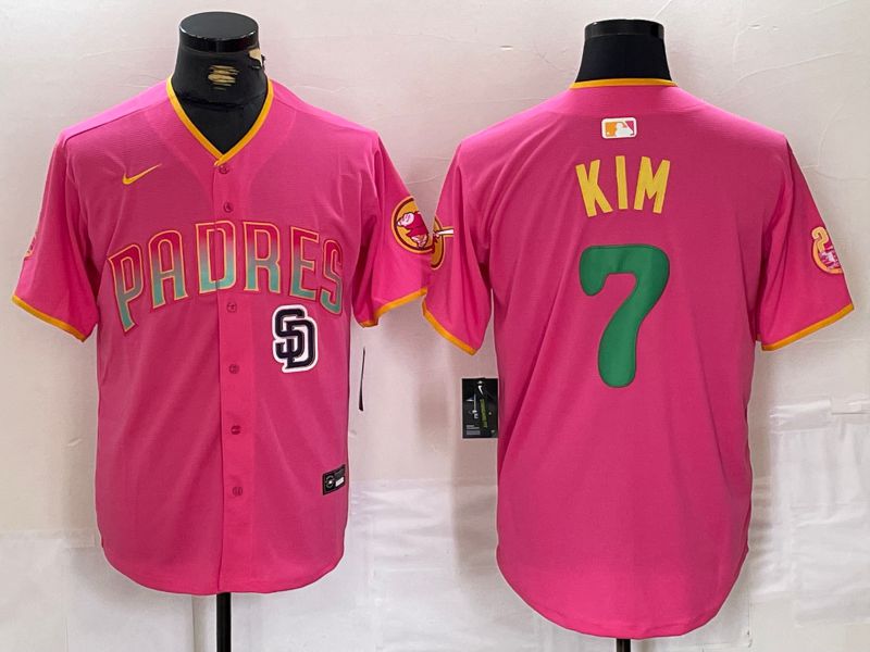 Men San Diego Padres #7 Kim Pink Jointly 2024 Nike MLB Jersey style 11->san diego padres->MLB Jersey